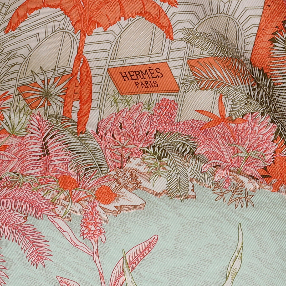 Brand New Boxed Hermès Faubourg Tropical Silk Scarf