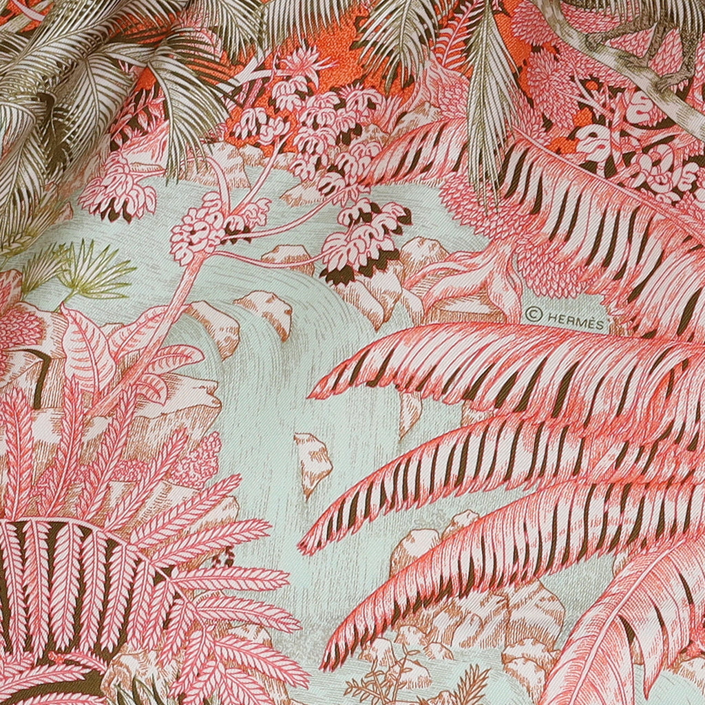 Brand New Boxed Hermès Faubourg Tropical Silk Scarf
