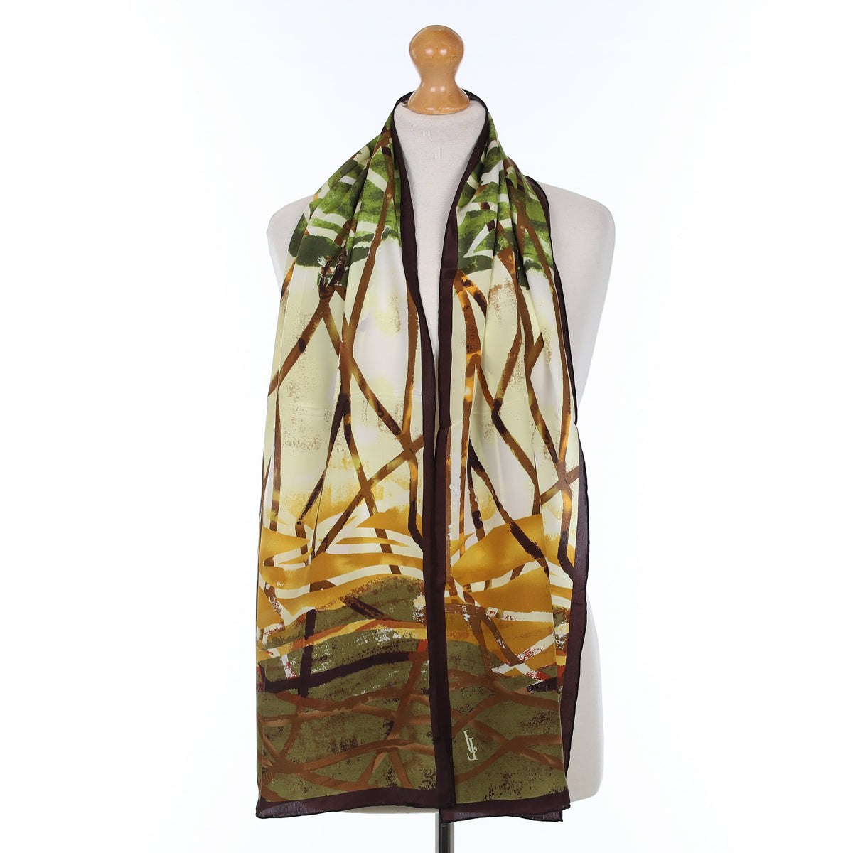 Brand New Abstract Long Silk Scarf