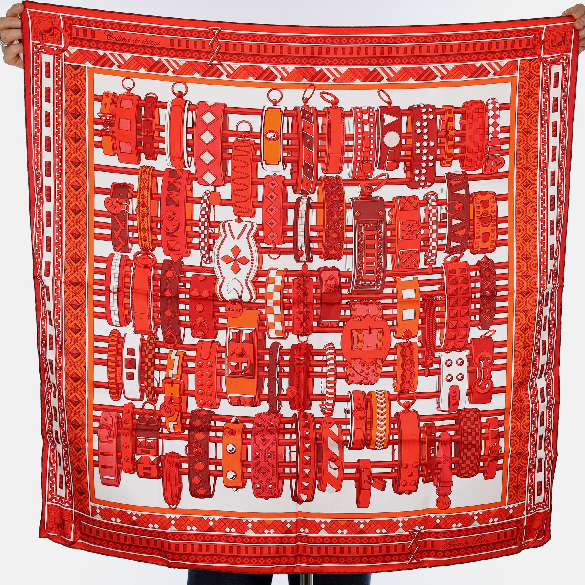 Brand New Boxed Hermès Colliers de Chiens Silk Scarf Quite Rare