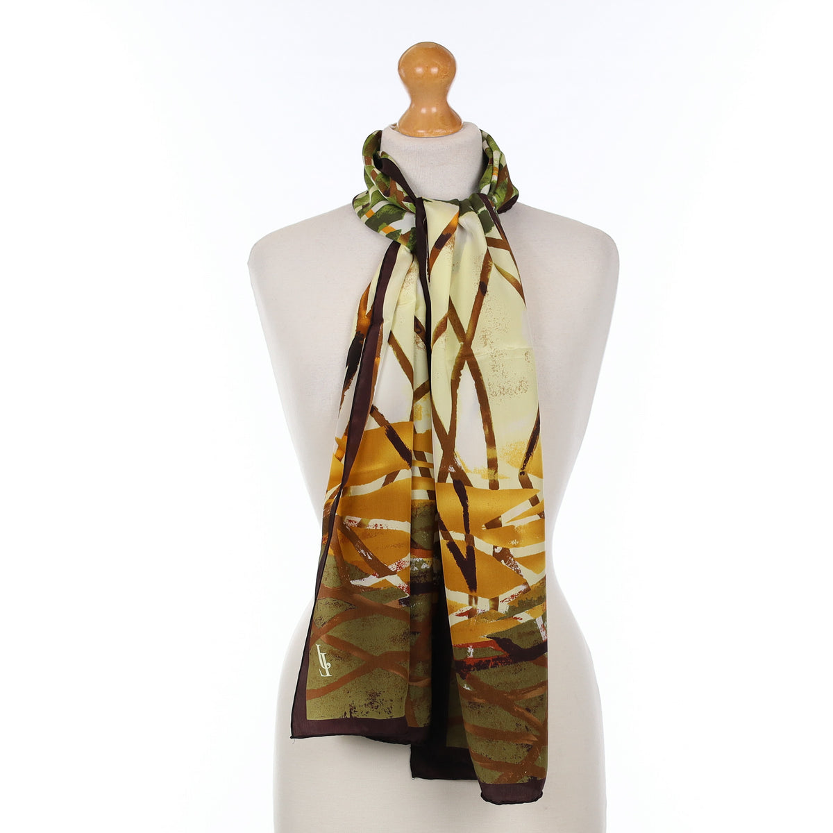 Brand New Abstract Long Silk Scarf