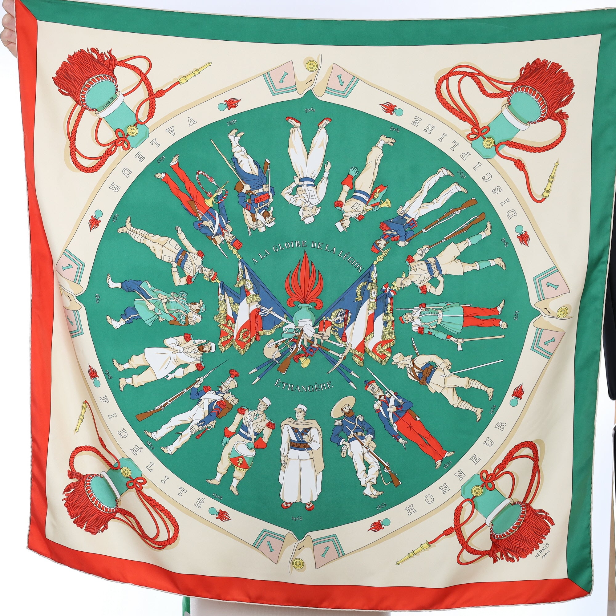 Hermès A la Gloire de la Légion Silk Scarf Rare