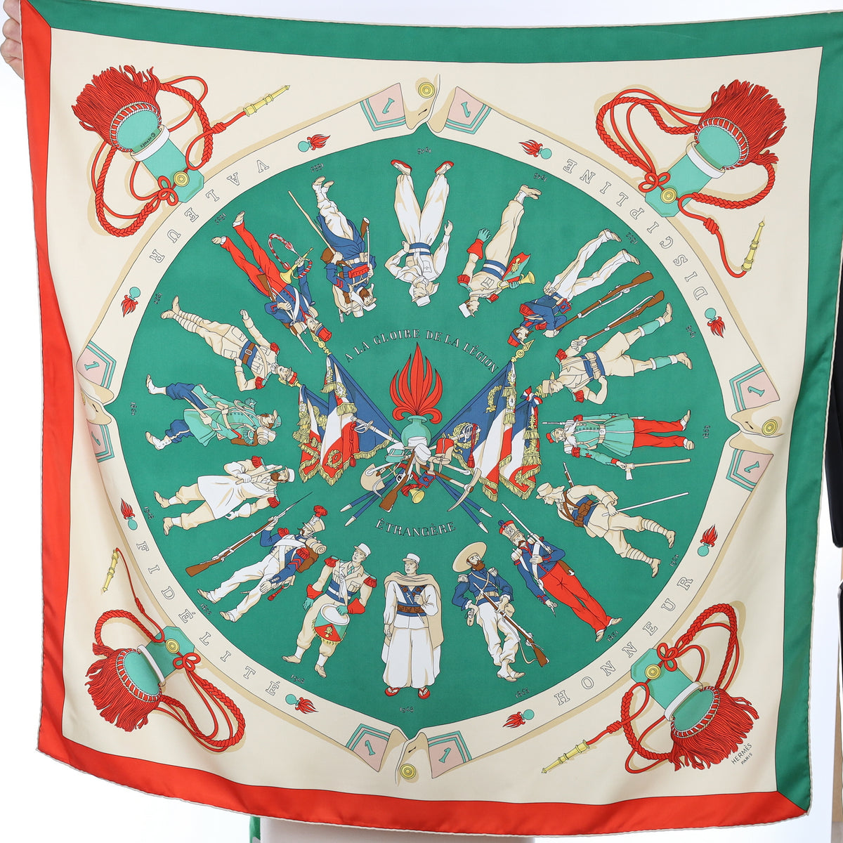 Hermès A la Gloire de la Légion Silk Scarf Rare