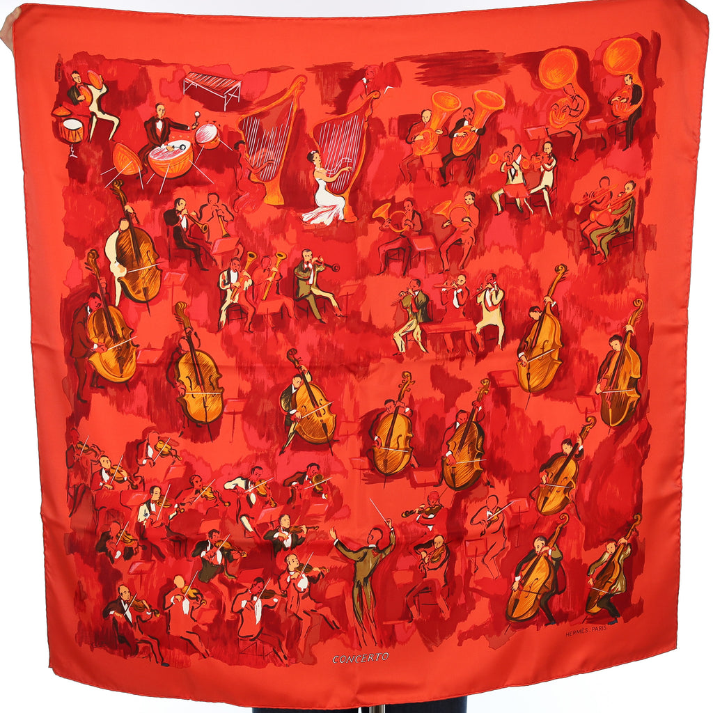 Pristine Boxed Hermès Concerto Vintage Silk Scarf