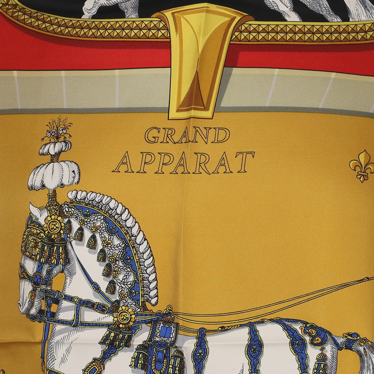 Brand New Boxed Hermès Grand Apparat Silk Scarf