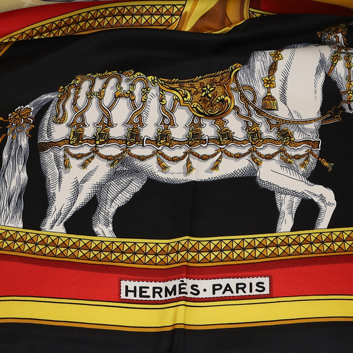 Brand New Boxed Hermès Grand Apparat Silk Scarf