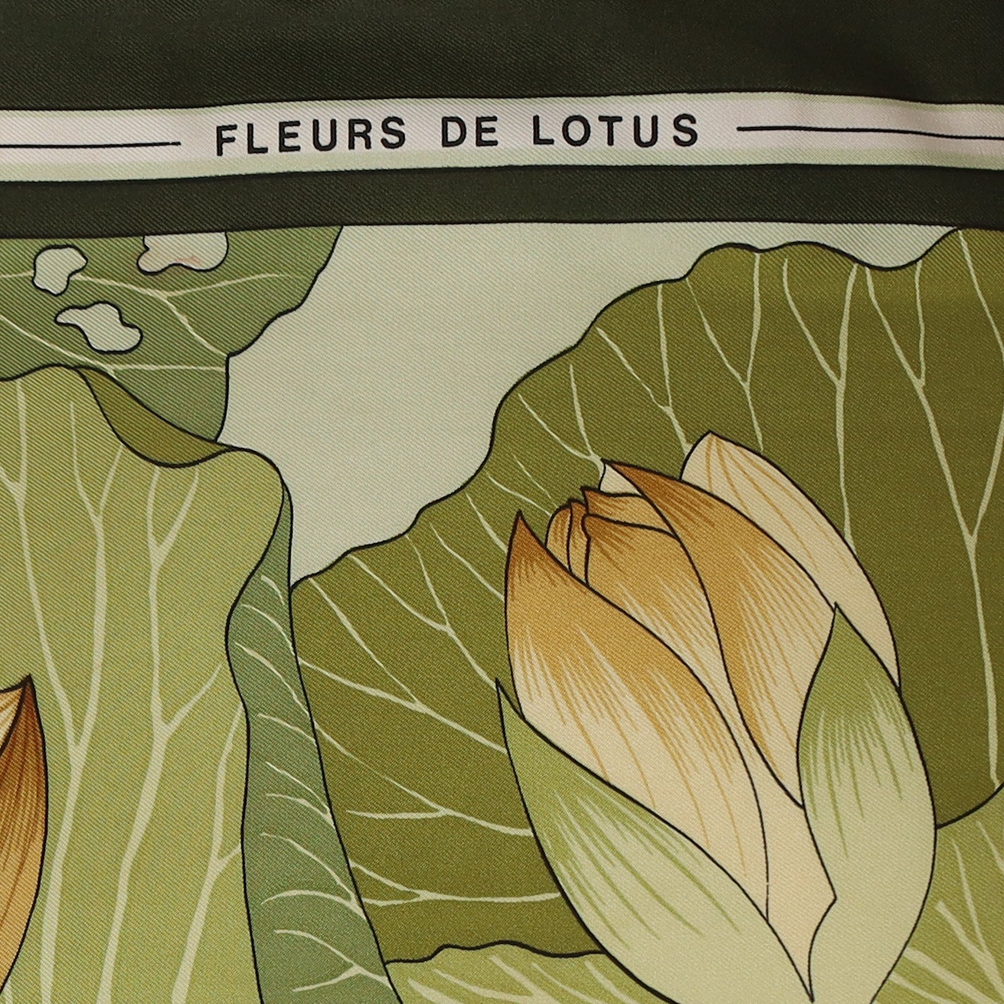 Hermès Fleurs de Lotus Vintage Silk Scarf