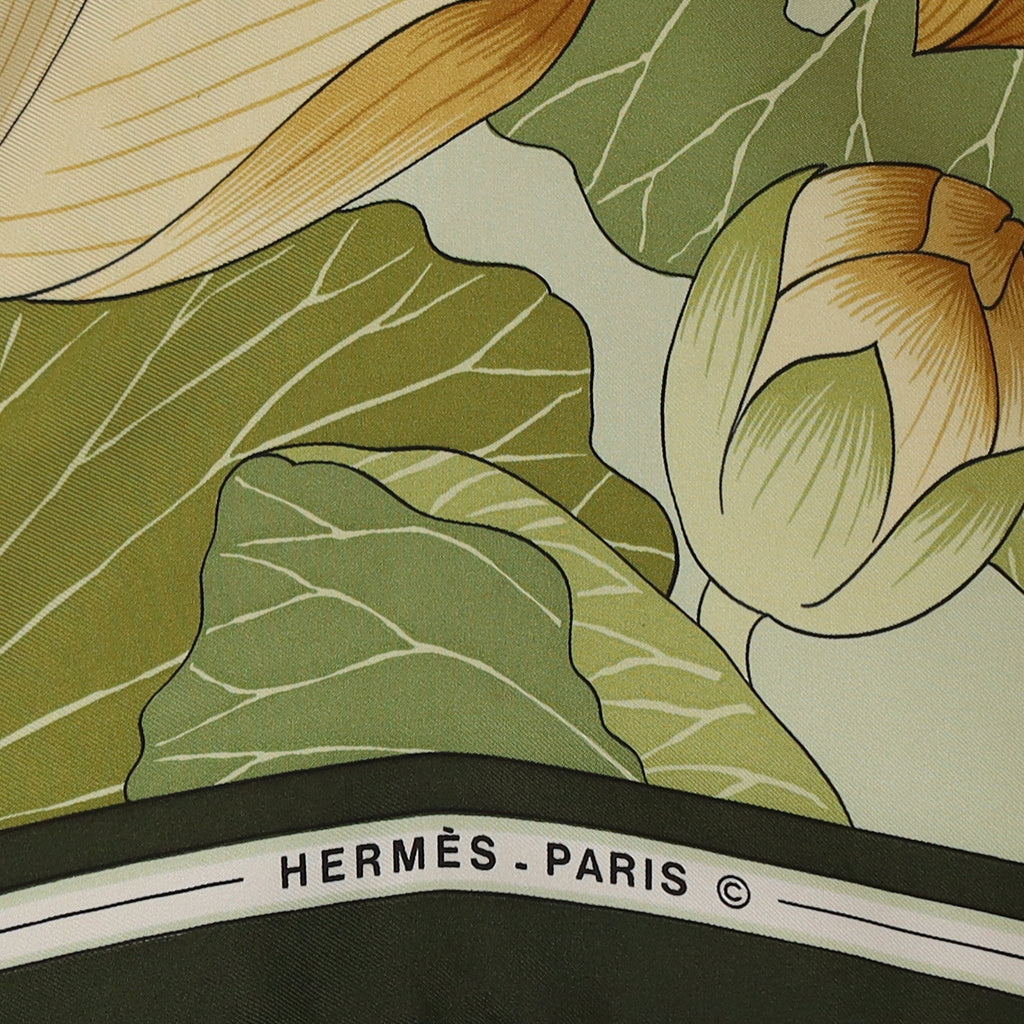 Hermès Fleurs de Lotus Vintage Silk Scarf