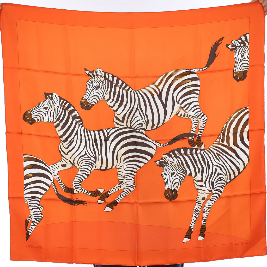 Brand New Boxed Hermès Les Zèbras II Silk Scarf Quie Rare