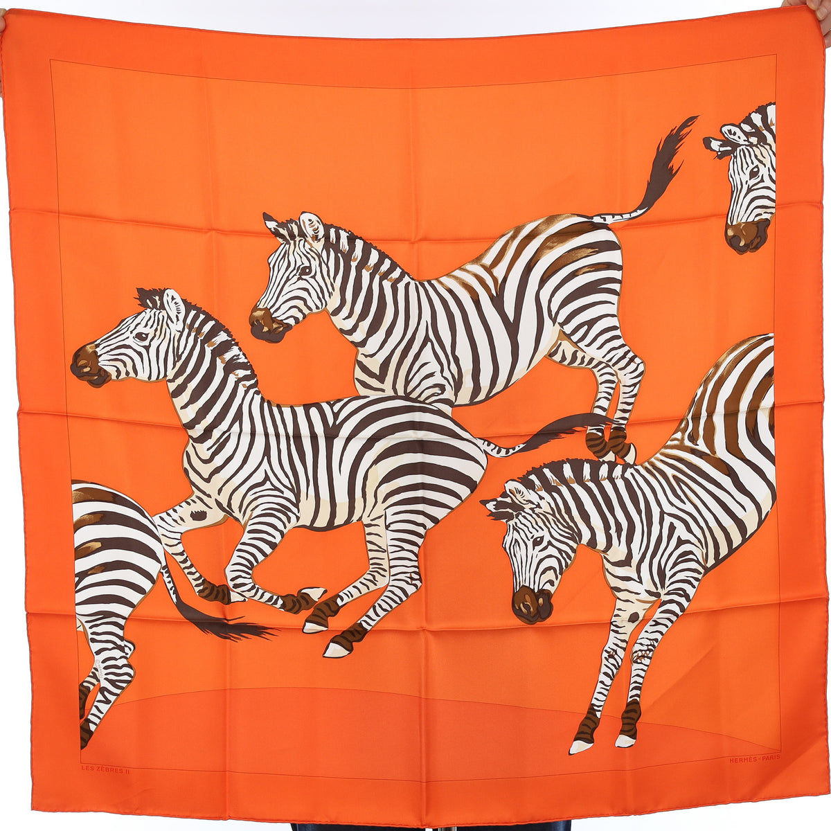 Brand New Boxed Hermès Les Zèbras II Silk Scarf Quie Rare