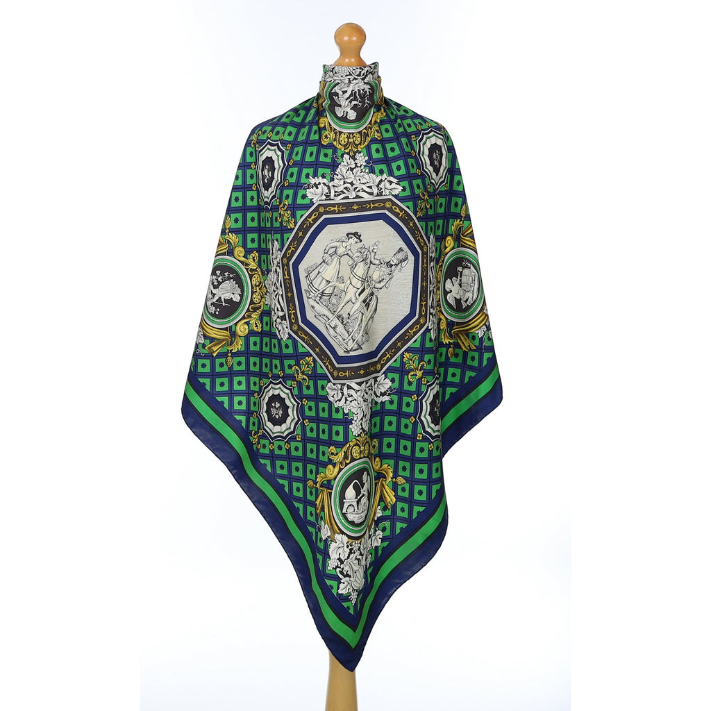 Hermès La Treille Vintage Silk Scarf Rare