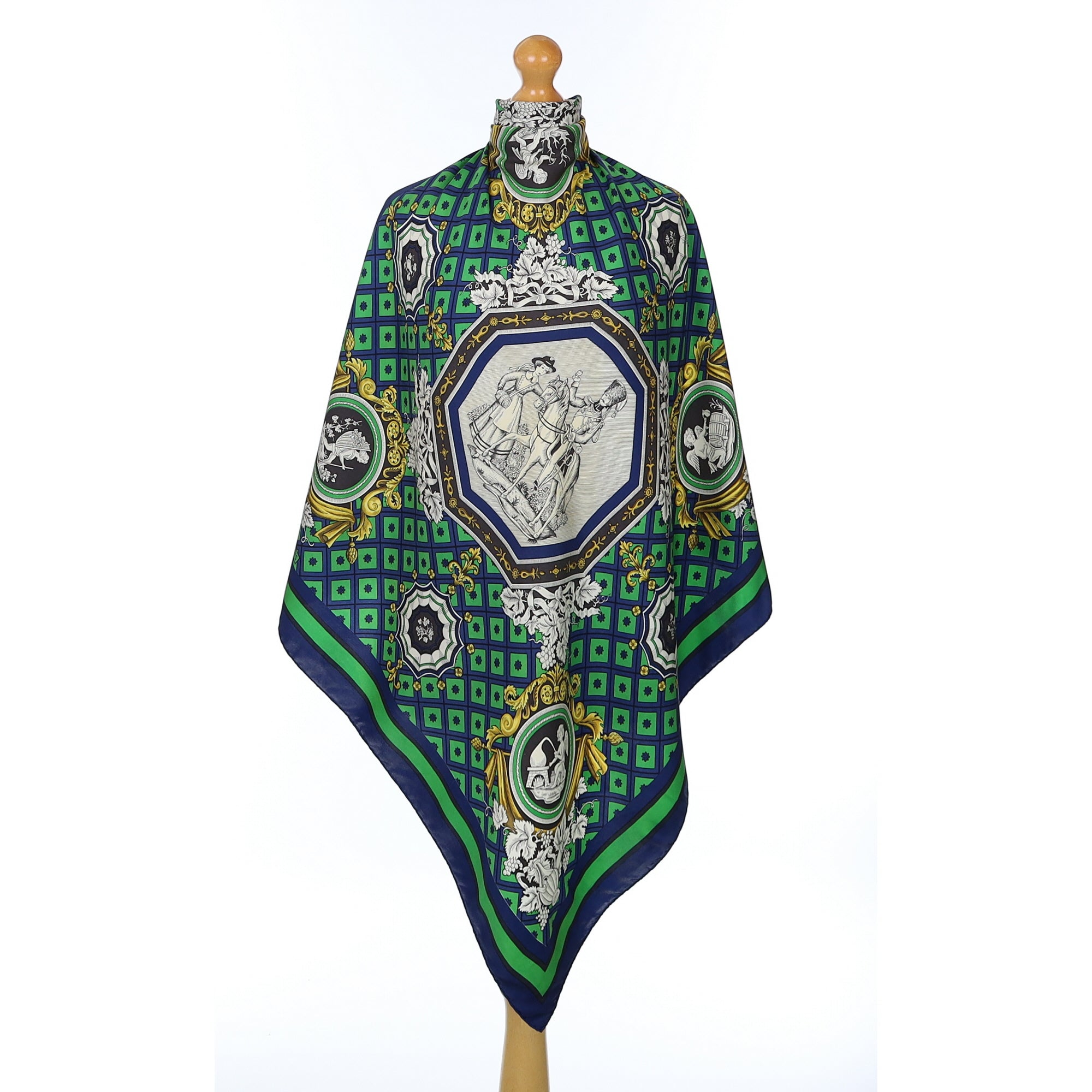 Hermès La Treille Vintage Silk Scarf Rare