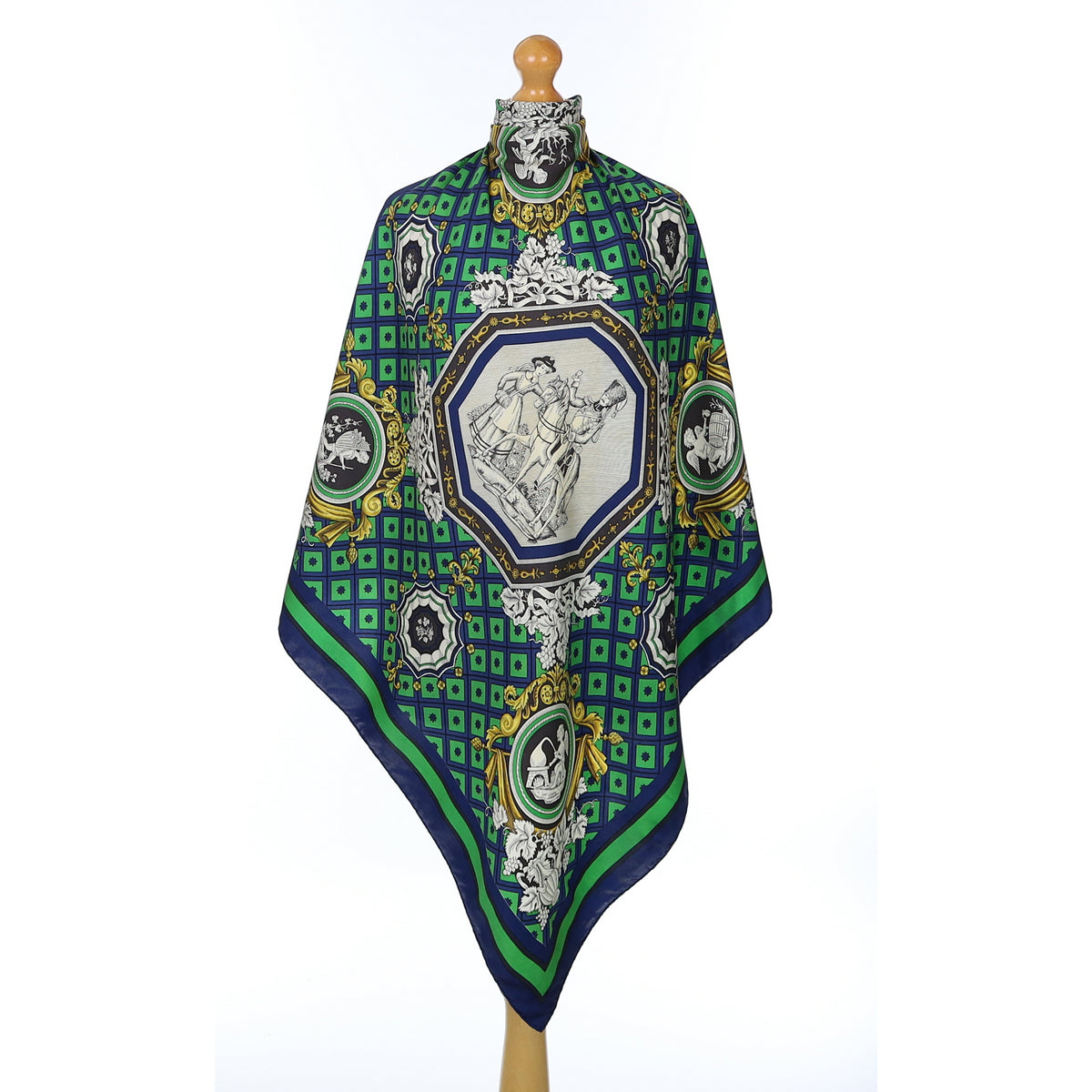 Hermès La Treille Vintage Silk Scarf Rare
