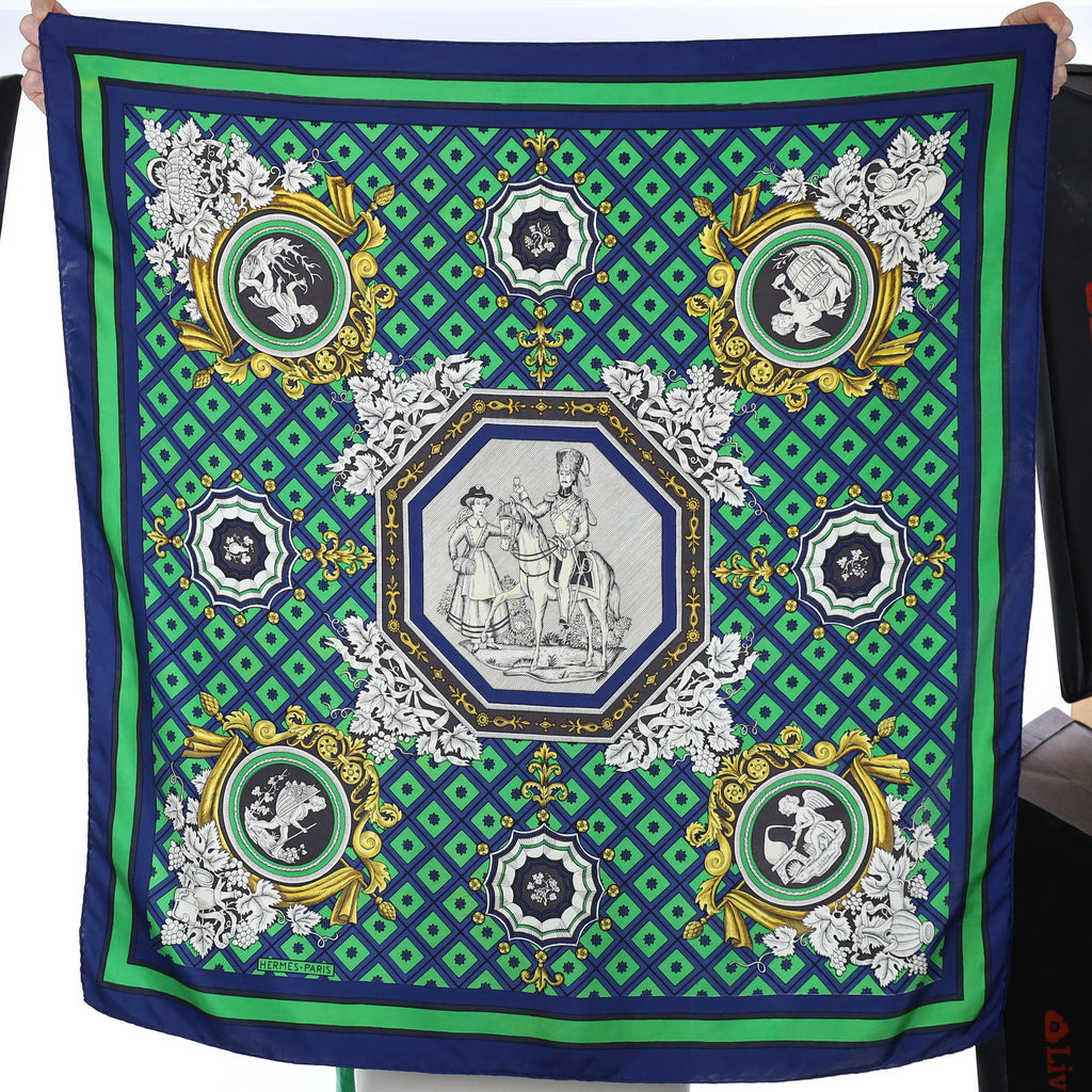 Hermès La Treille Vintage Silk Scarf Rare