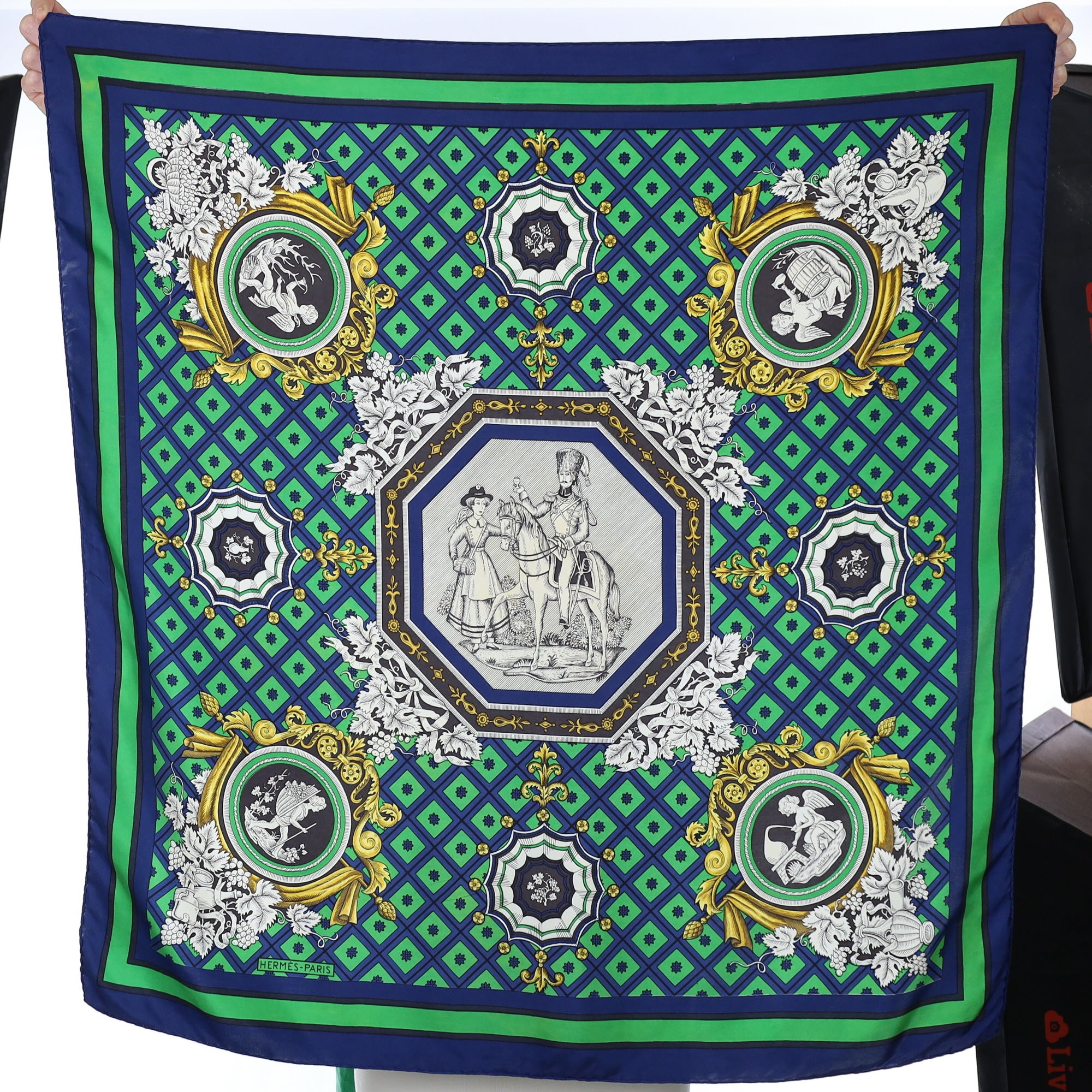 Hermès La Treille Vintage Silk Scarf Rare