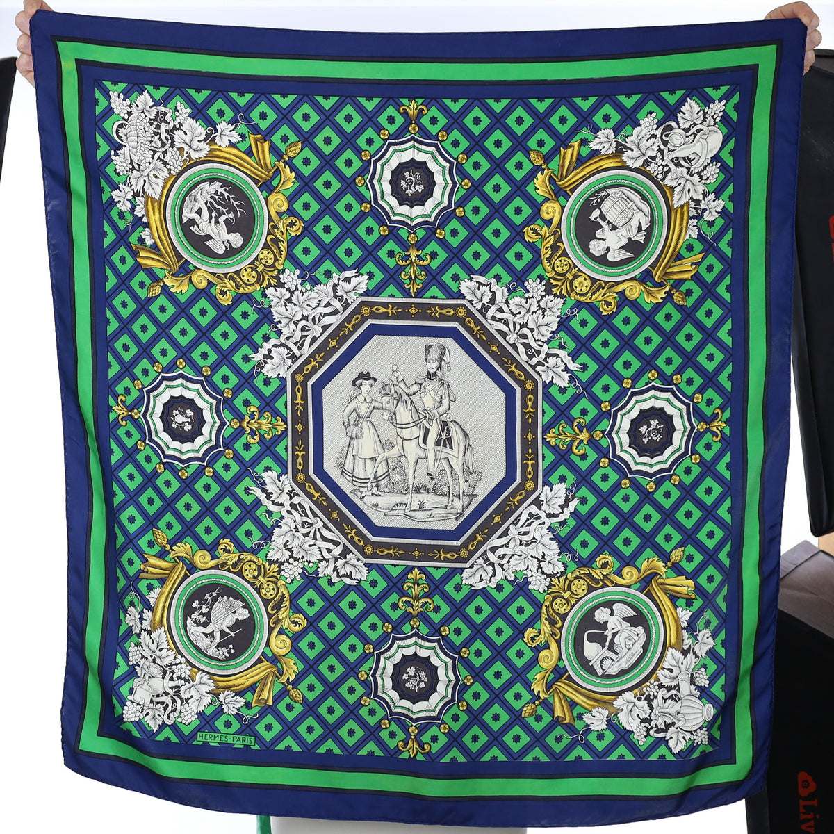 Hermès La Treille Vintage Silk Scarf Rare