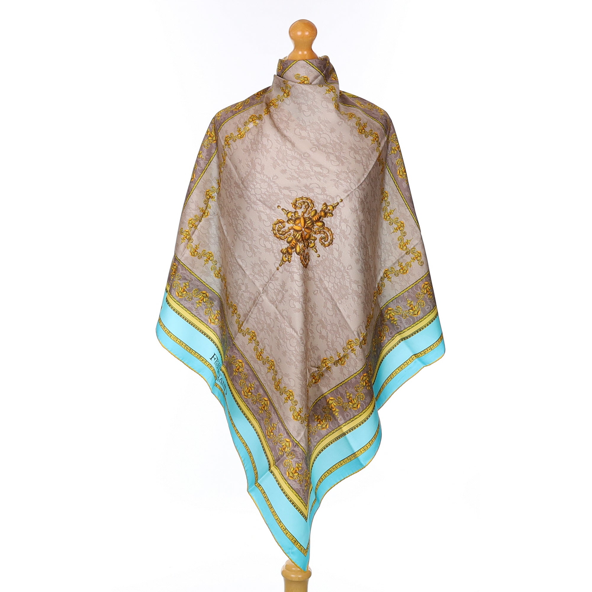 Brand New Carlos Ferdinand Baroque Inspired Silk Scarf