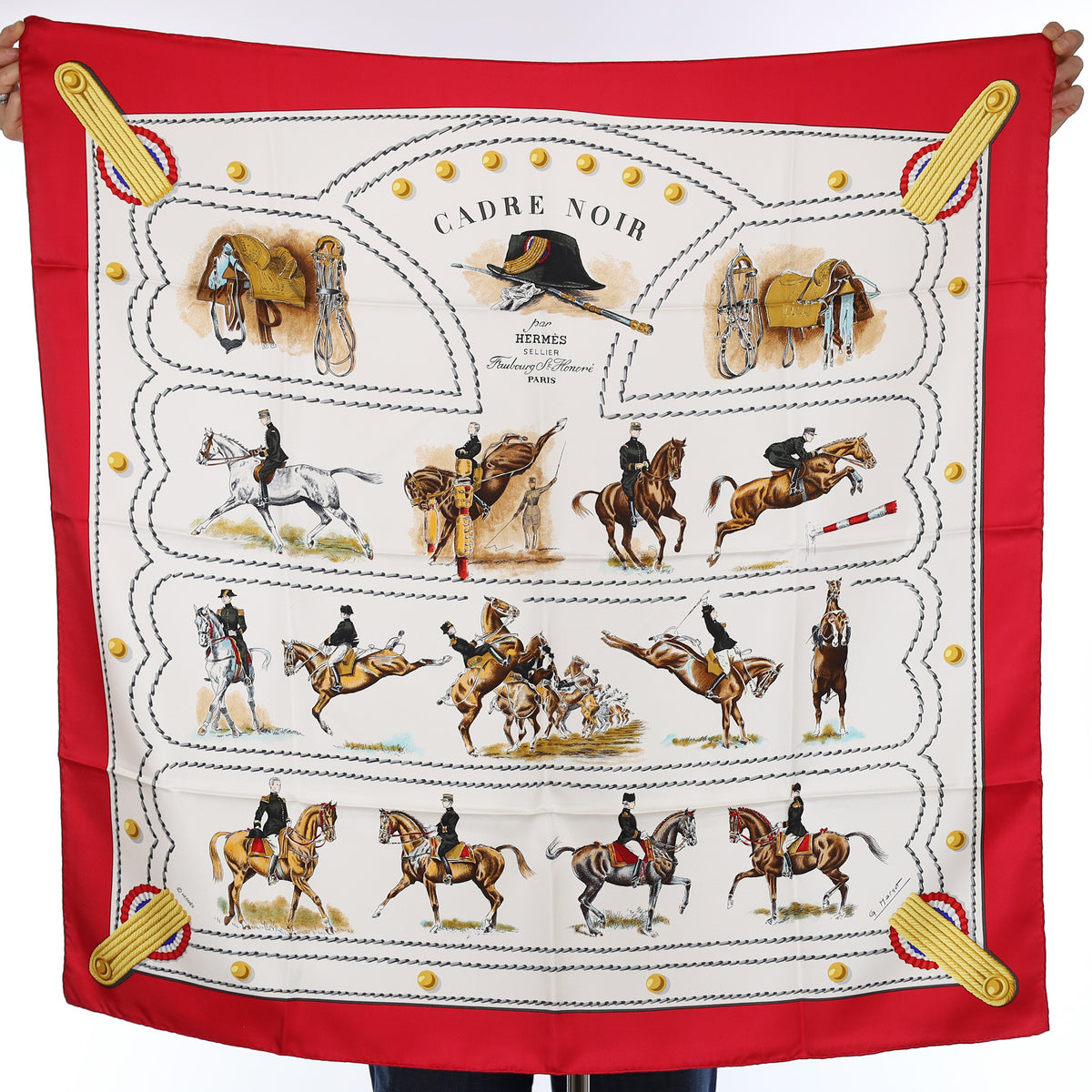 Brand New Boxed Hermès Cadre Noir Vintage Silk Scarf Rare