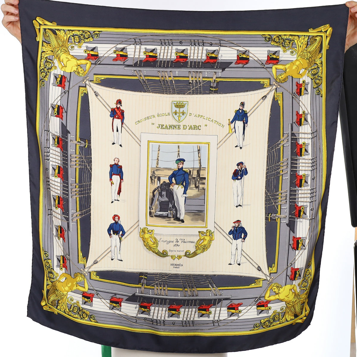 Hermès Jeanne D'Arc Croiseur École d’Application Silk Scarf Rare