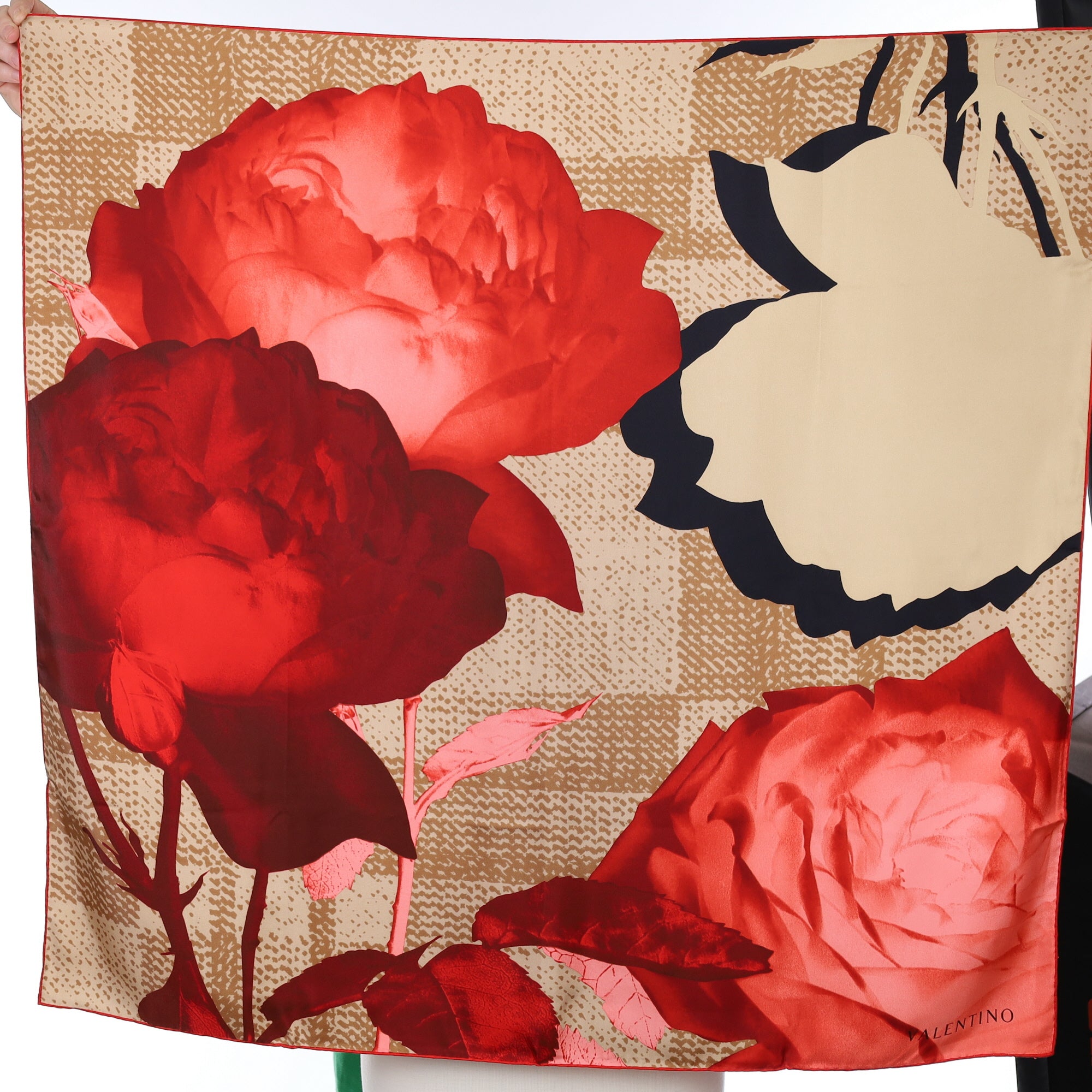 Brand New Valentino Floral Silk Scarf