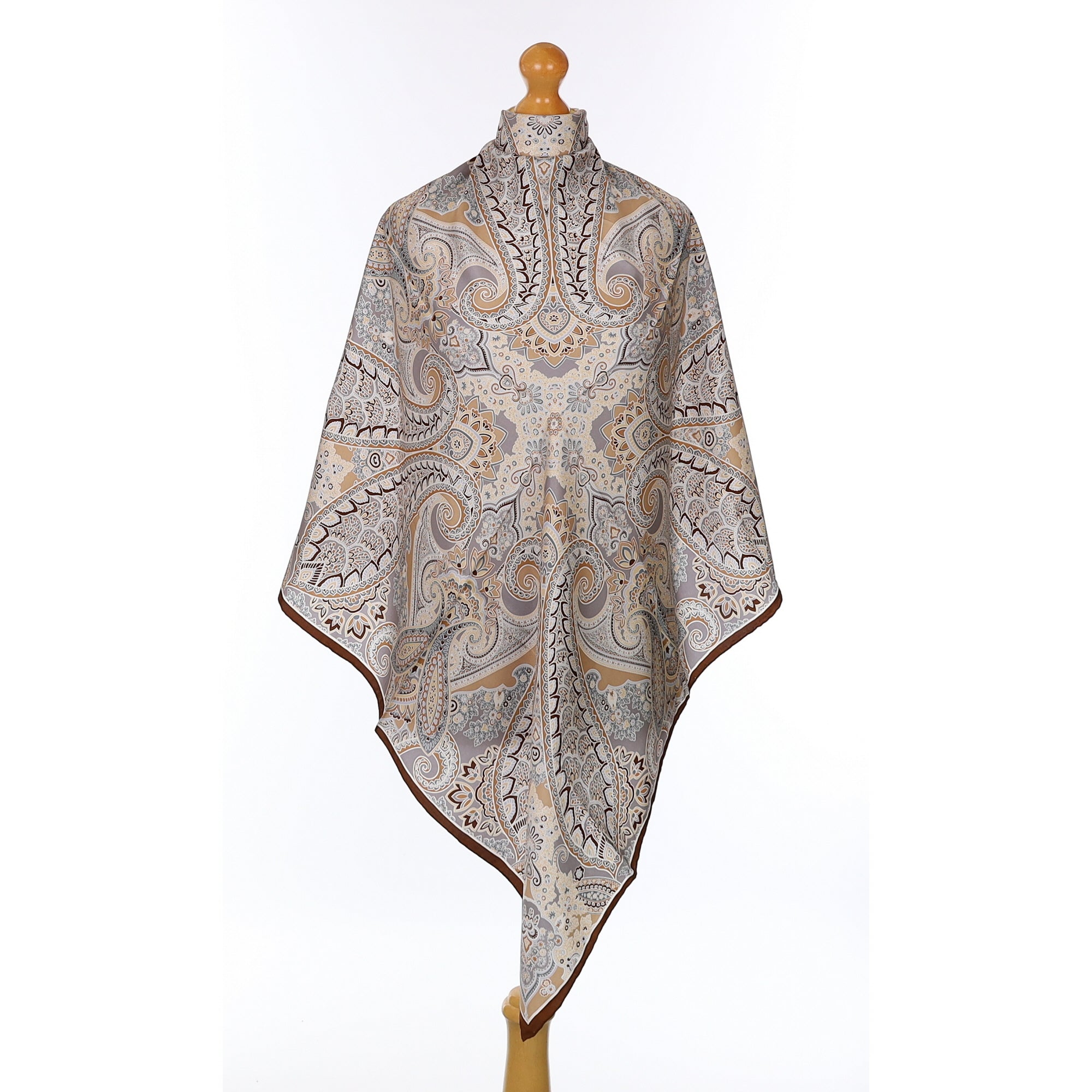Jammers & Leufgen Brown Paisley Silk Scarf