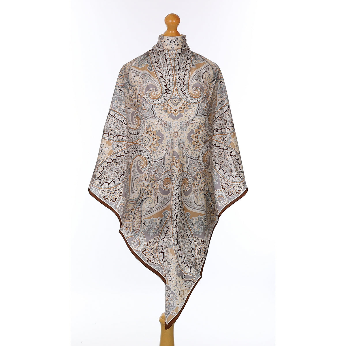 Jammers & Leufgen Brown Paisley Silk Scarf