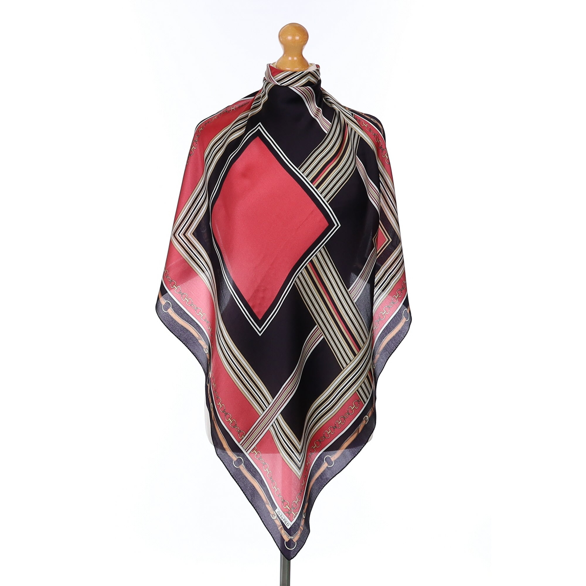 Red and Black Silk Scarf