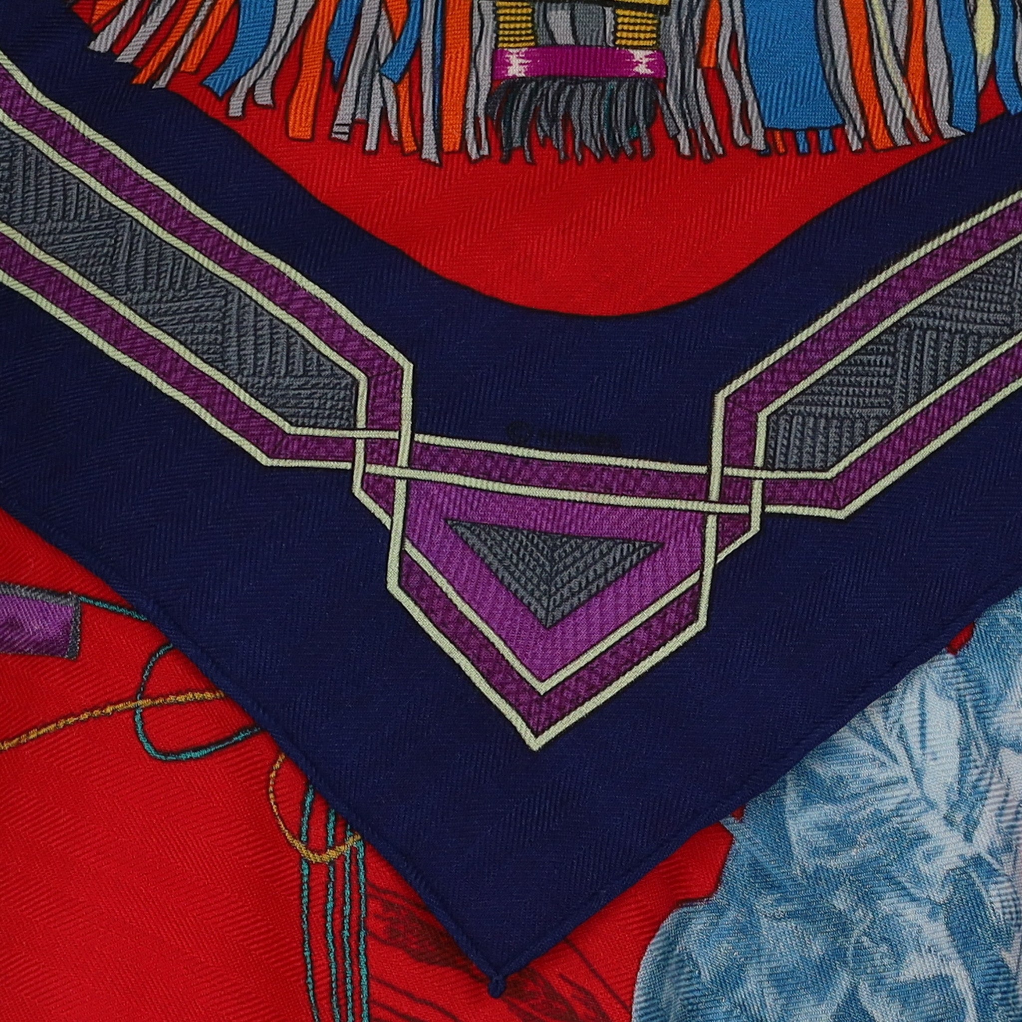 Boxed Hermès Cuirs du Desert Cashmere Silk Scarf