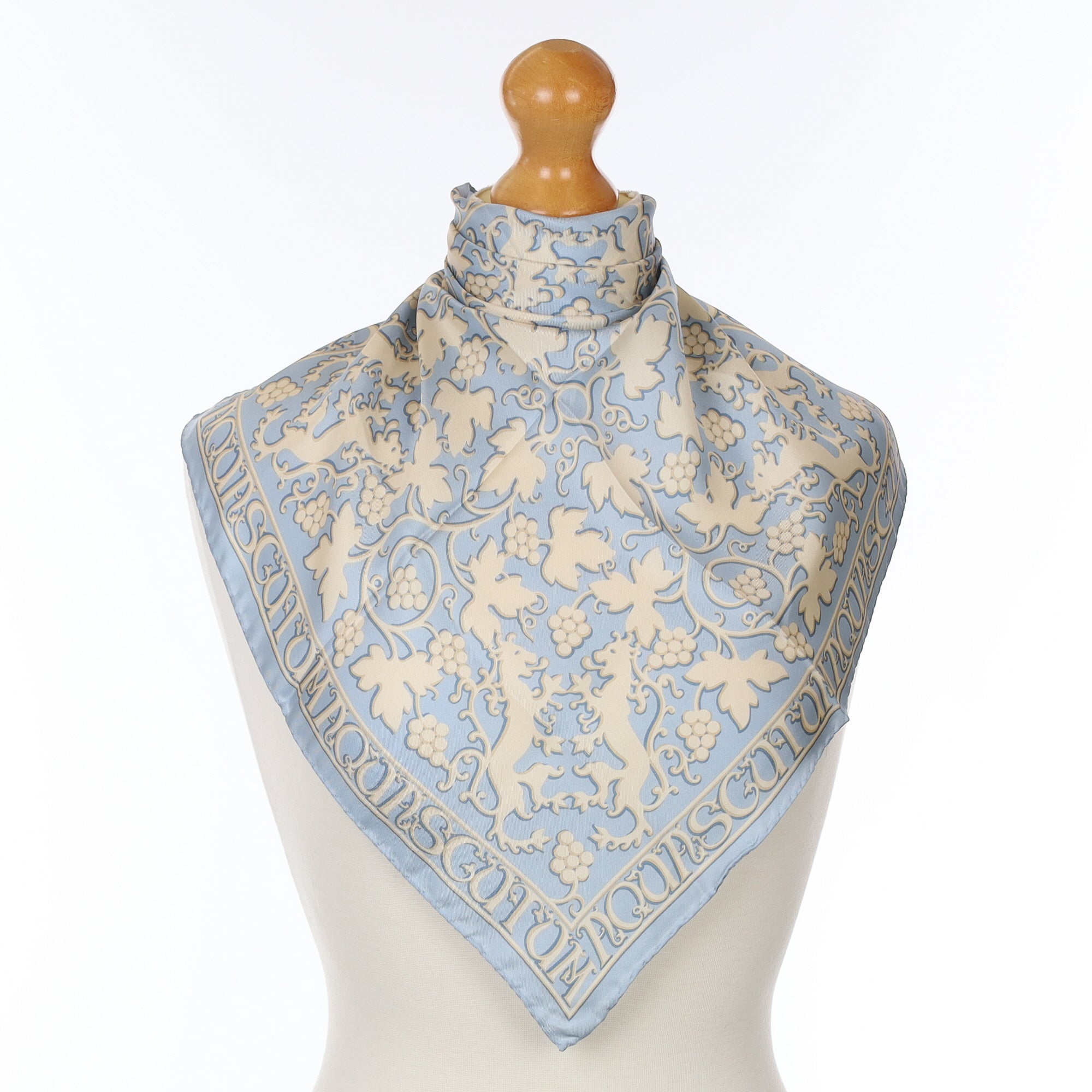 Aquascutum Powder Blue Vintage Silk Scarf