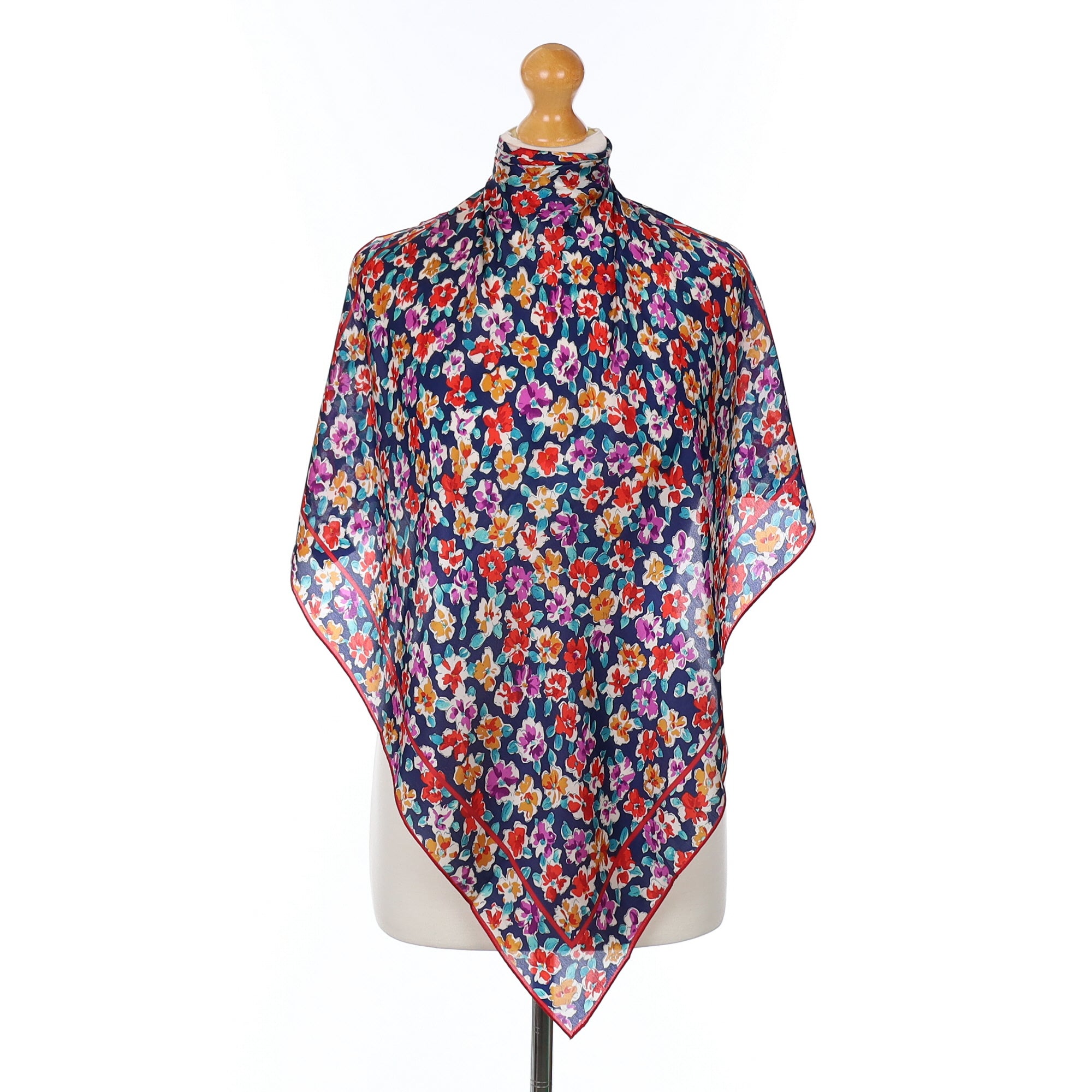 Colourful Floral Silk Scarf