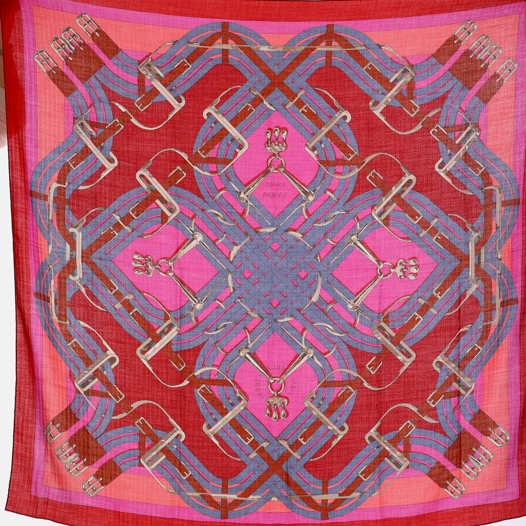 Pristine Boxed Hermès Mors à Jouets Vintage Cashmere and Silk Shawl