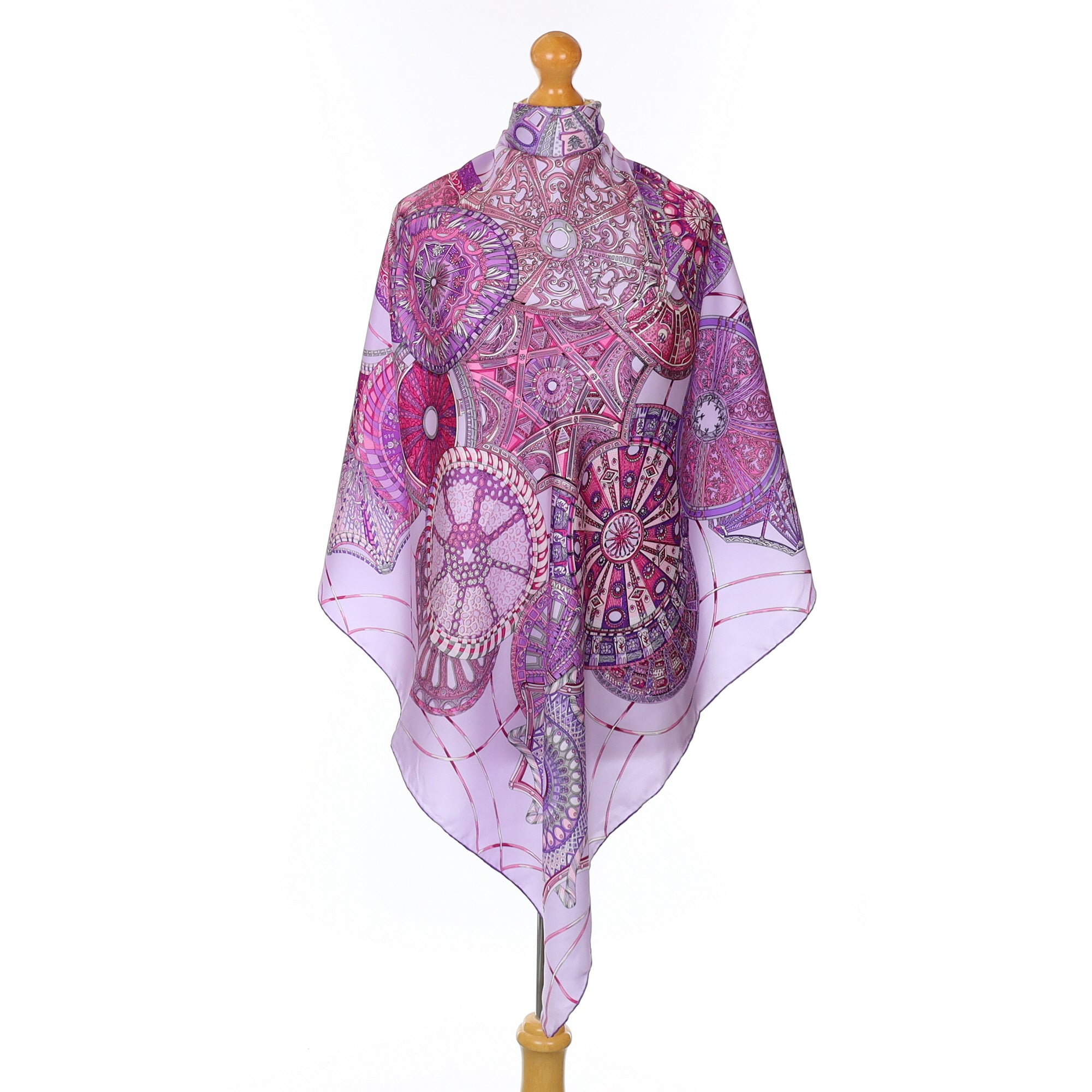 Brand New Purple Patterned Silk Scarf