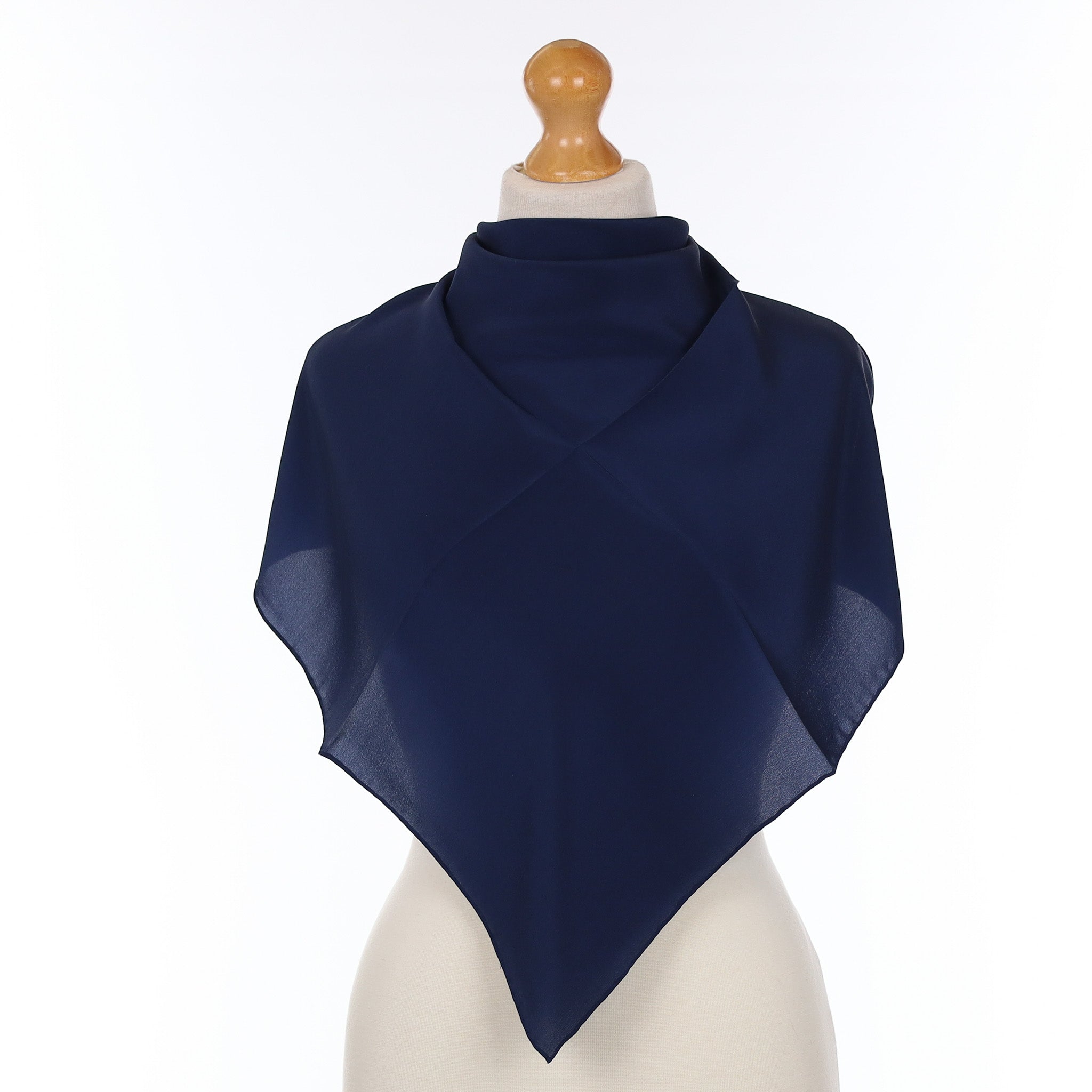 Brand New Navy Blue Silk Scarf