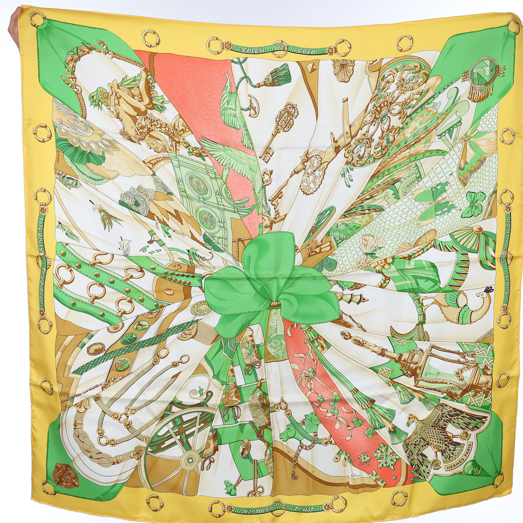 Pristine Boxed Hermès Soleil de Soie Vintage Silk Scarf