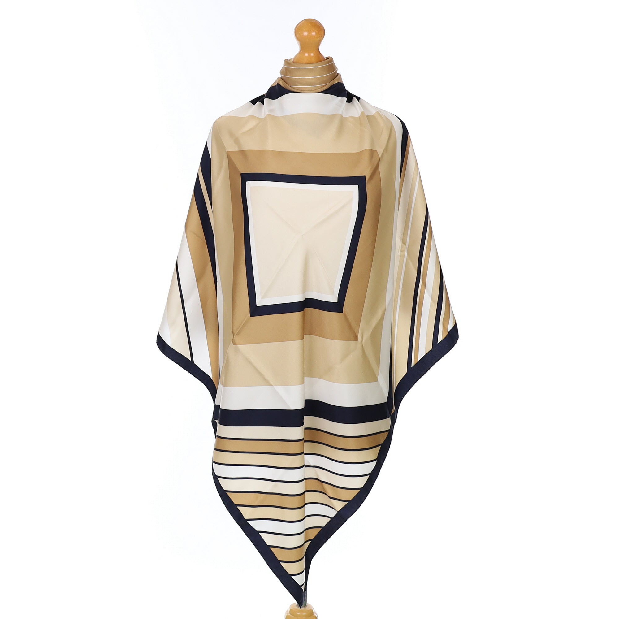 Brand New Neutral Geometric Silk Scarf