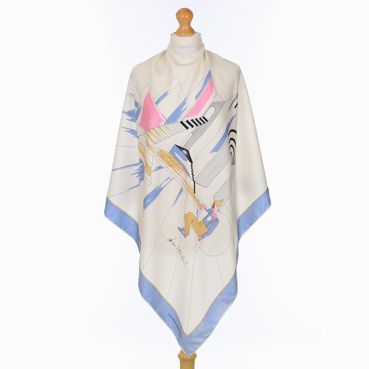 Sitting Figure Artistic Silk Scarf