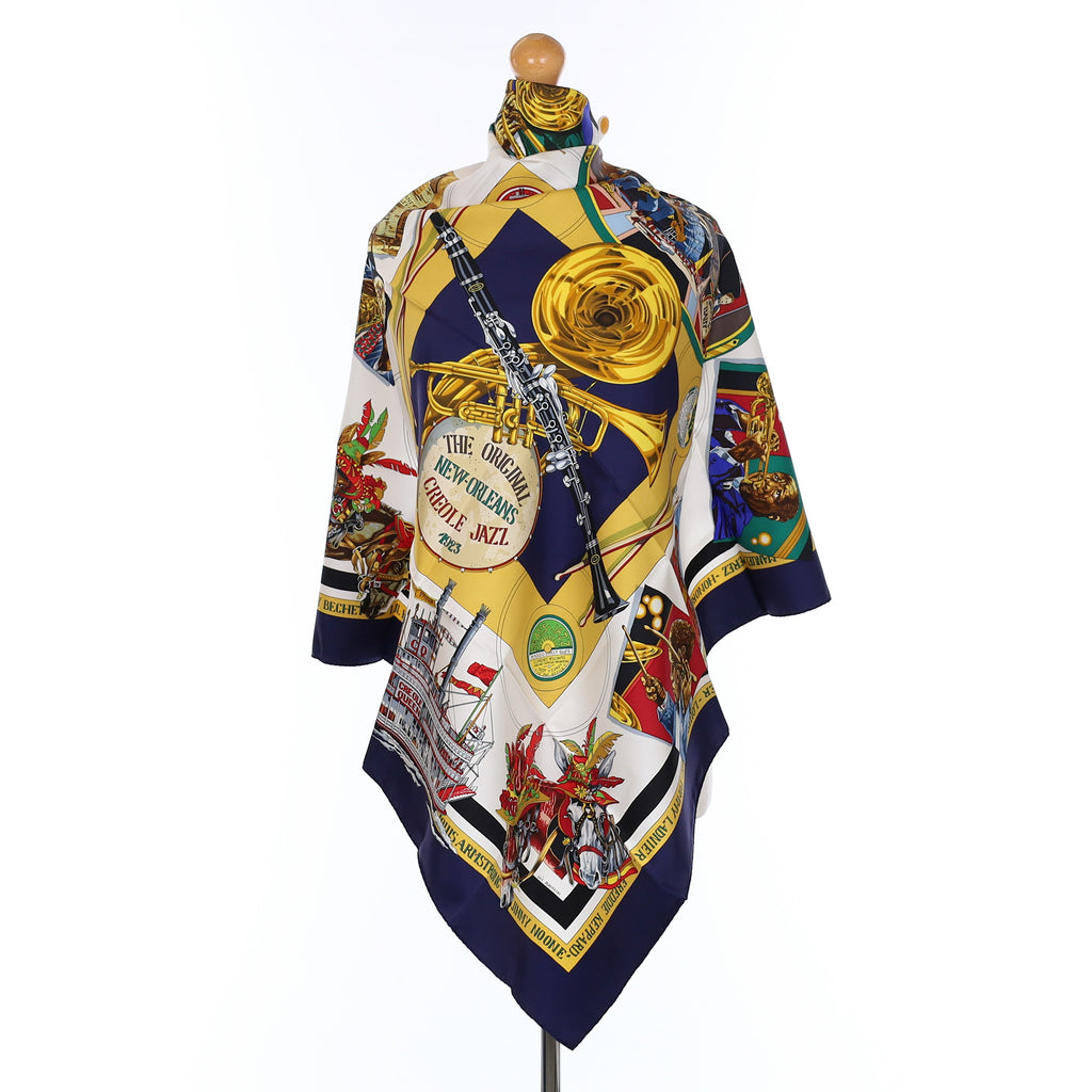 Brand New Boxed Hermès New Orleans Creole Jazz 1923 Vintage Silk Scarf
