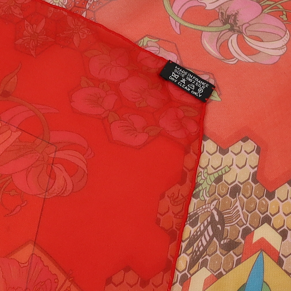 Brand New Hermès Le Festin des Abeilles Mousseline 140 Silk Scarf