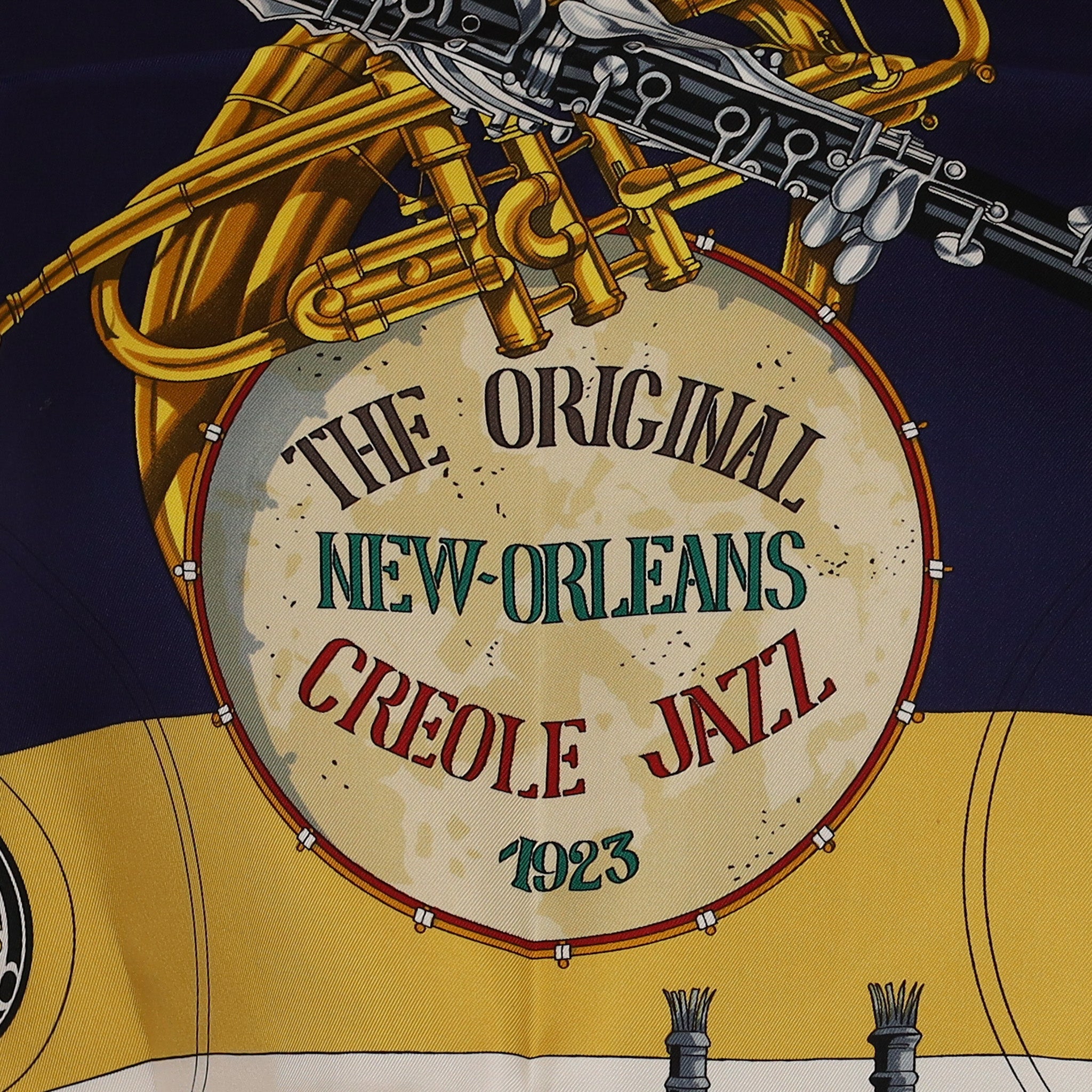Brand New Boxed Hermès New Orleans Creole Jazz 1923 Vintage Silk Scarf