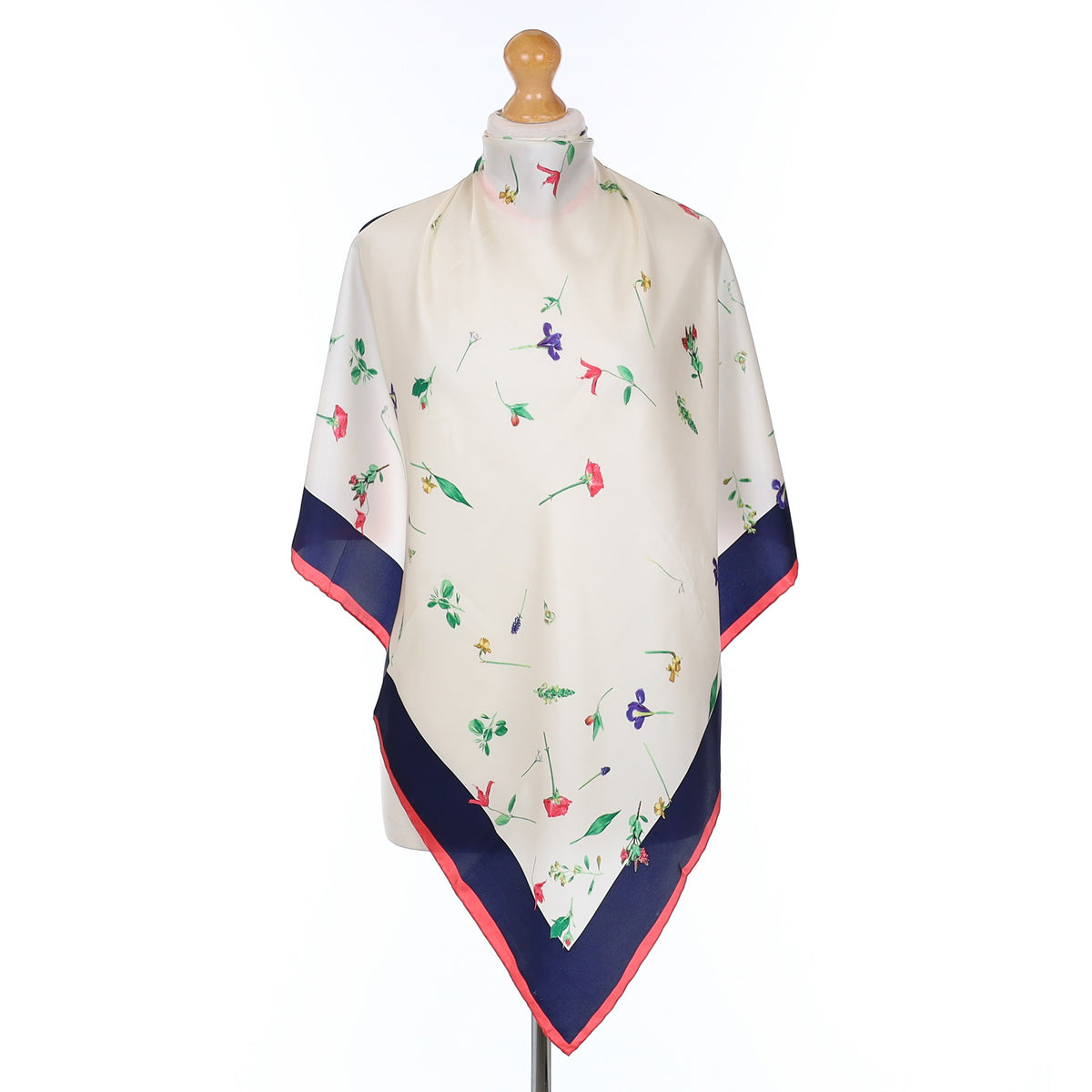 Joules Cream Floral Silk Scarf