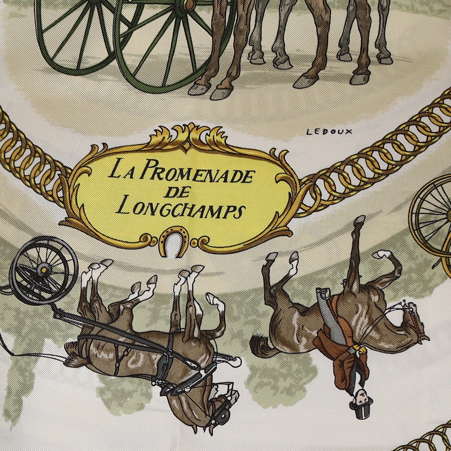Pristine Hermès La Promenade de Longchamps Silk Scarf