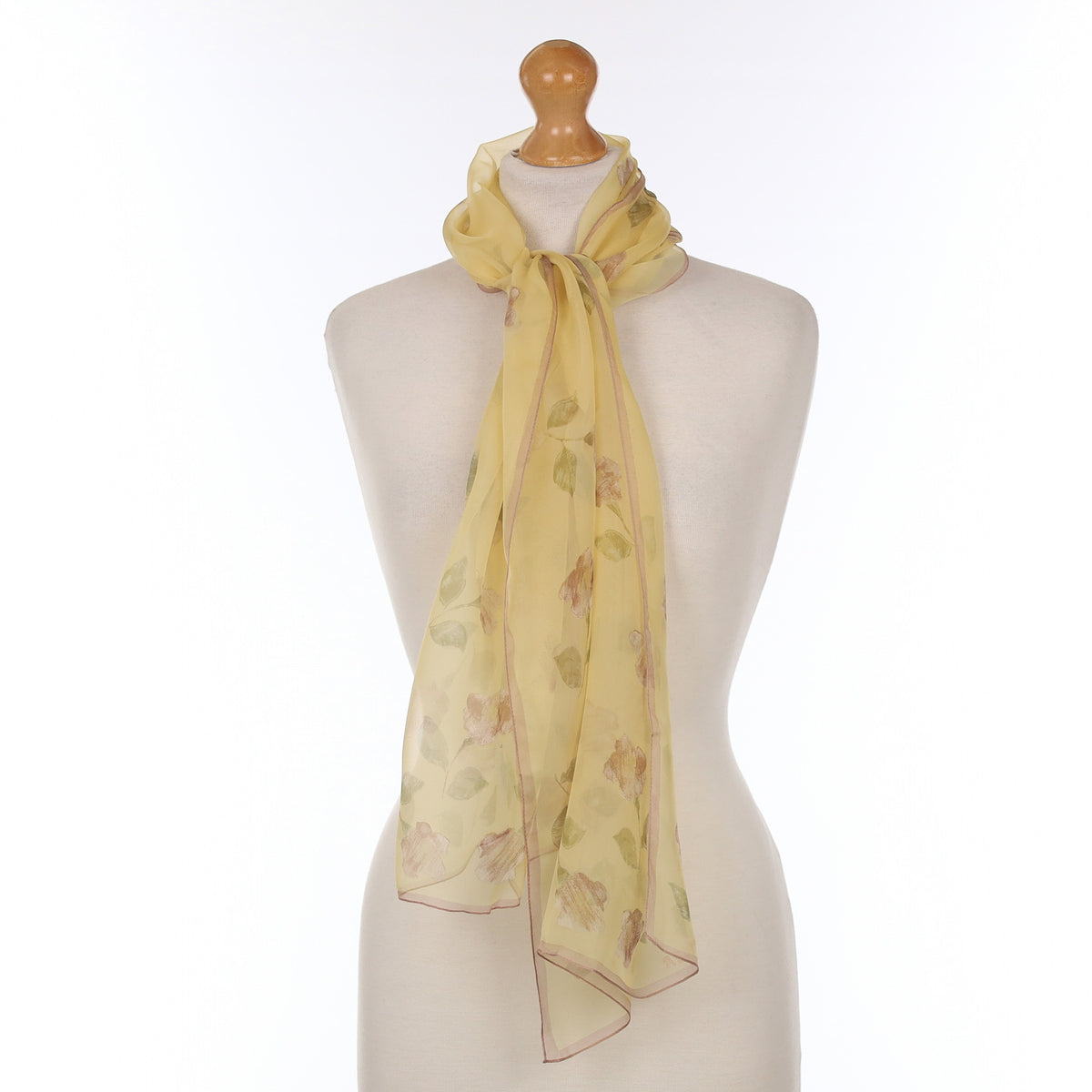 Jaeger Yellow Floral Silk Scarf