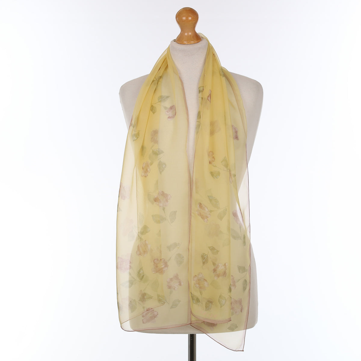Jaeger Yellow Floral Silk Scarf