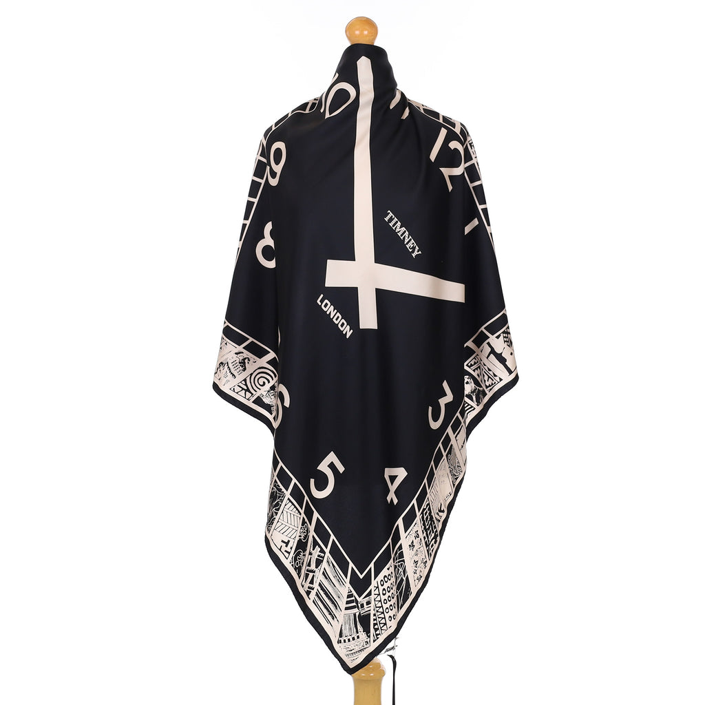 Brand New Timney Clock Silk Scarf