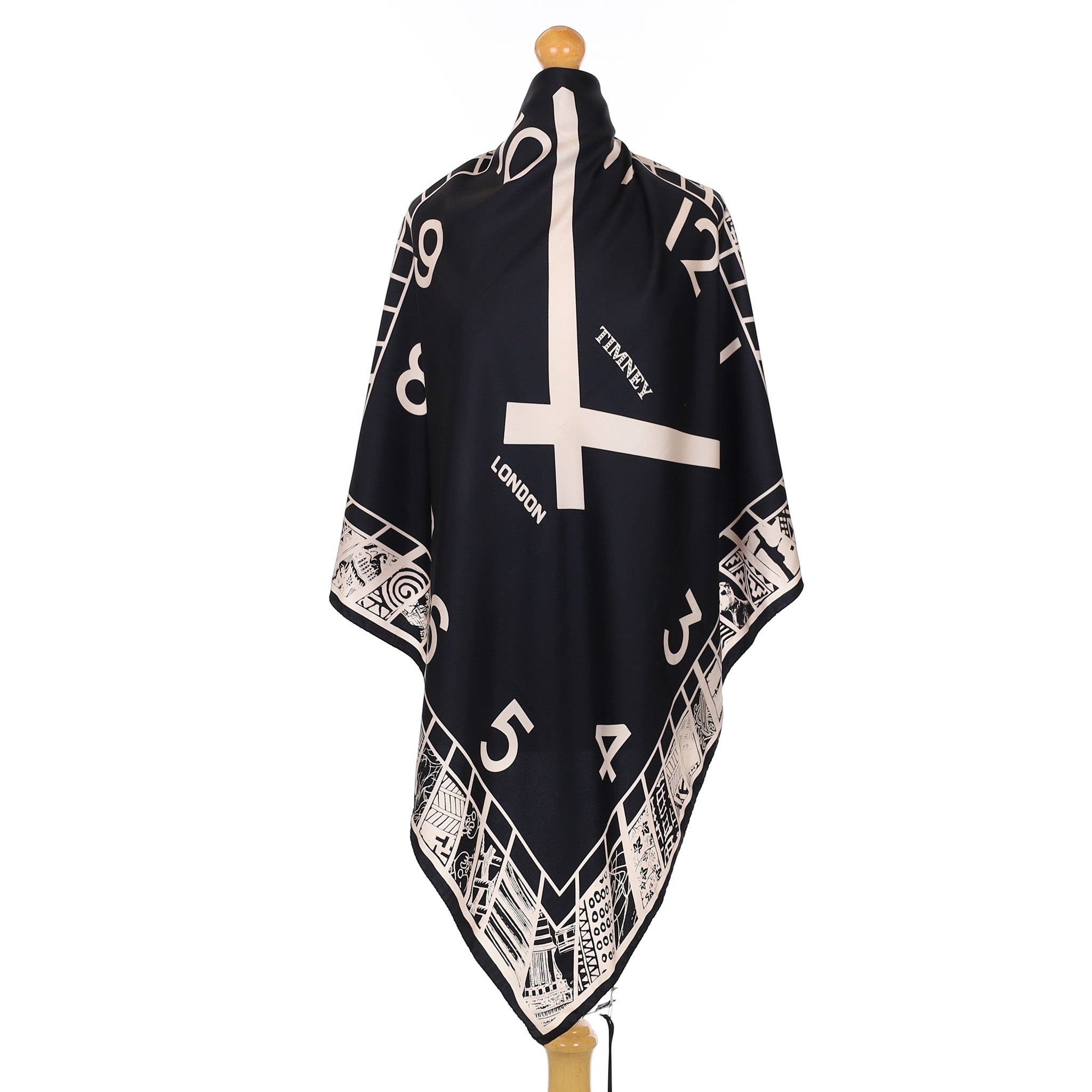 Brand New Timney Clock Silk Scarf