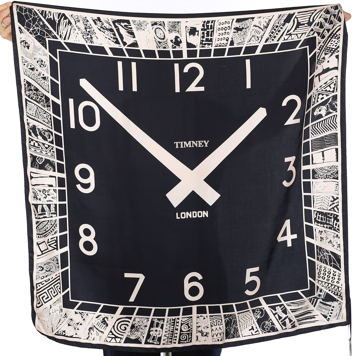 Brand New Timney Clock Silk Scarf