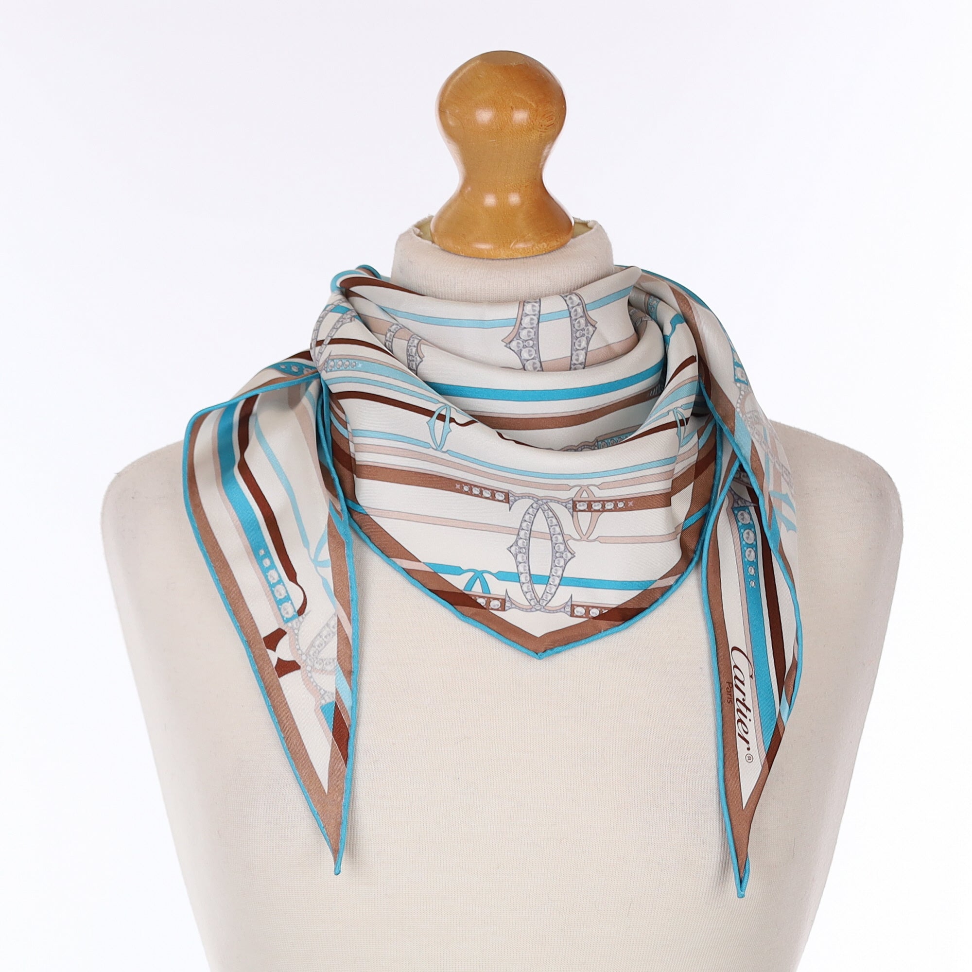 Brand New Boxed Cartier Triangle Silk Scarf