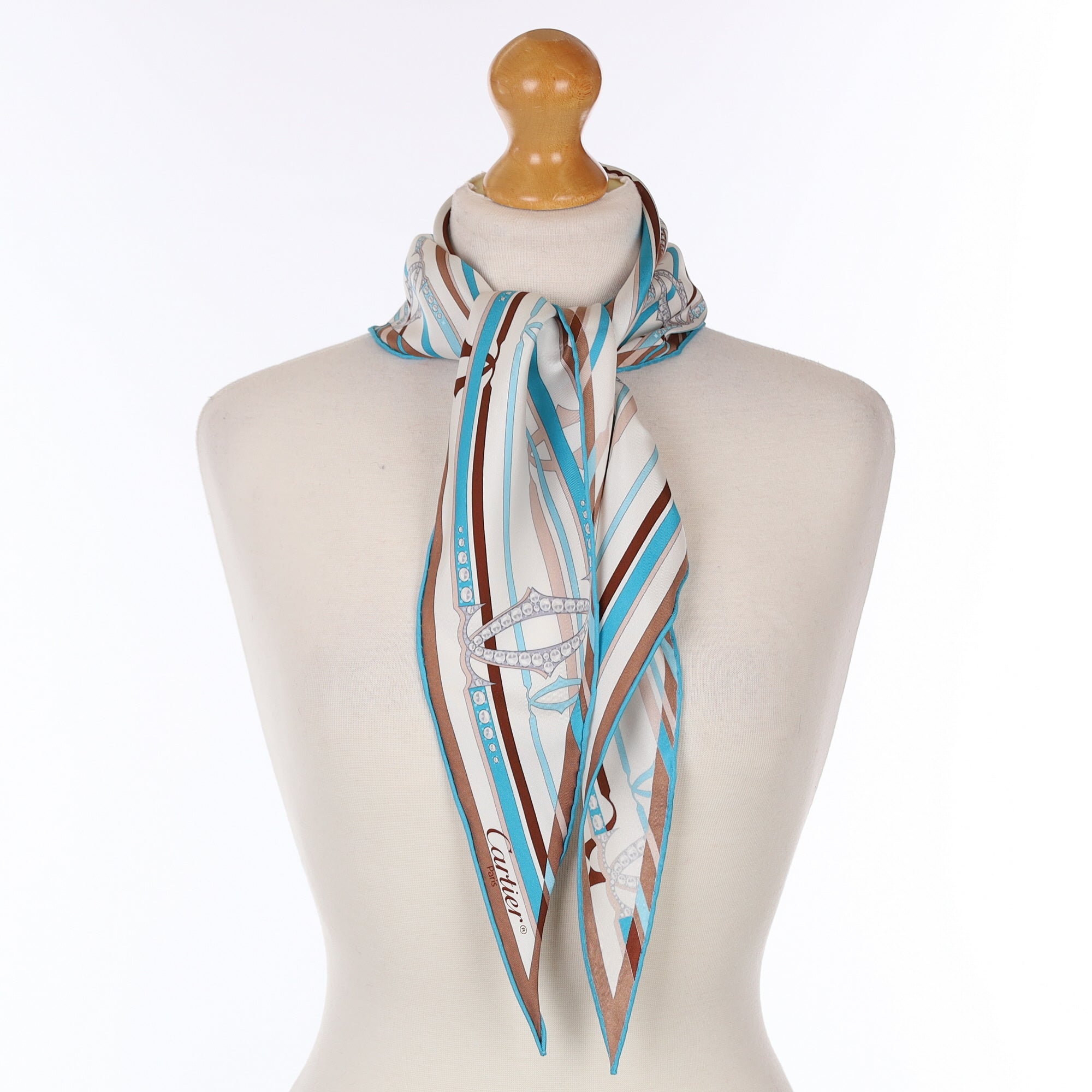 Brand New Boxed Cartier Triangle Silk Scarf