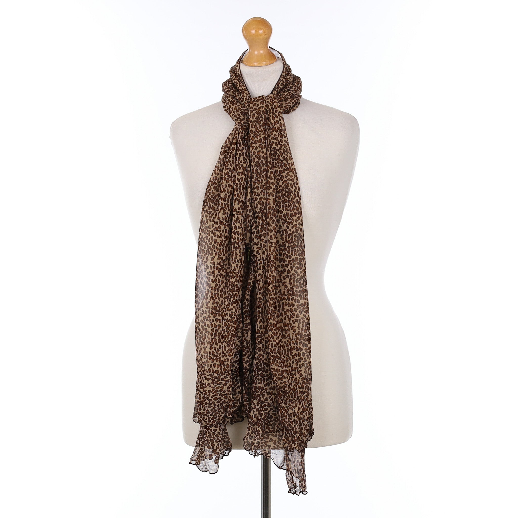 Animal Print Long Silk Scarf
