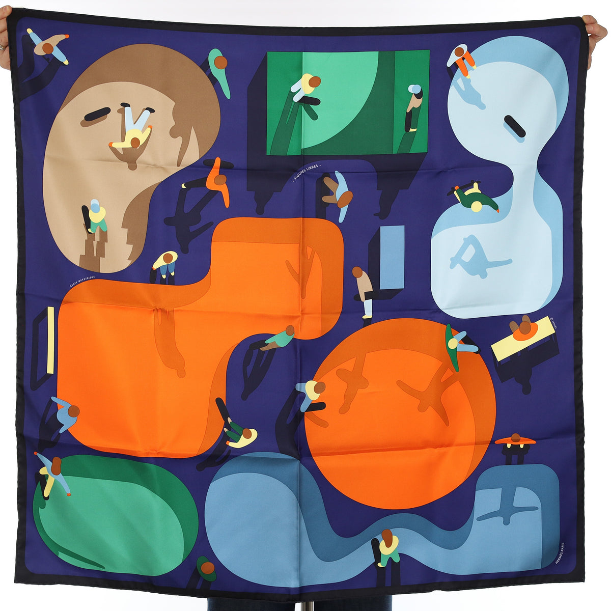 Brand New Boxed Hermès Figures Libres Vintage Silk Scarf